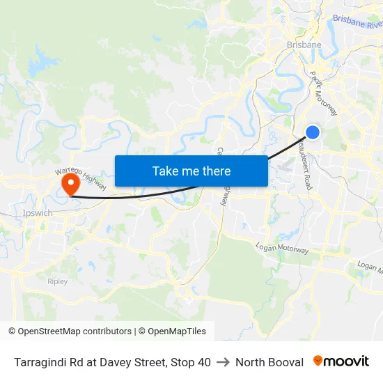 Tarragindi Rd at Davey Street, Stop 40 to North Booval map