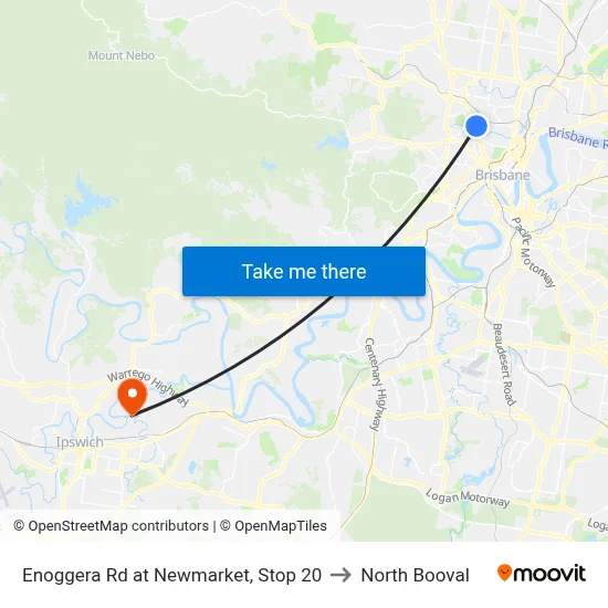 Enoggera Rd at Newmarket, Stop 20 to North Booval map