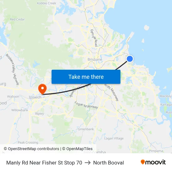 Manly Rd Near Fisher St Stop 70 to North Booval map