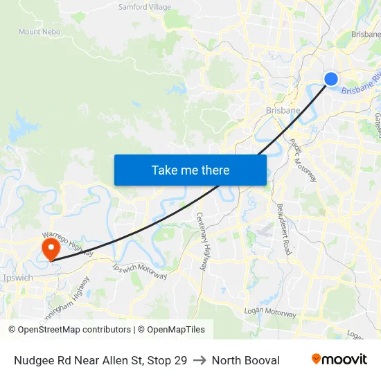 Nudgee Rd Near Allen St, Stop 29 to North Booval map
