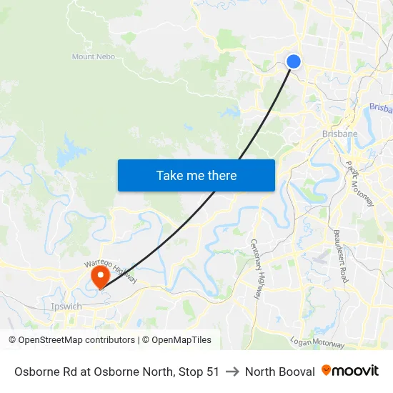 Osborne Rd at Osborne North, Stop 51 to North Booval map