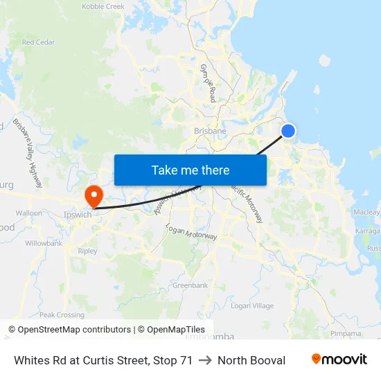 Whites Rd at Curtis Street, Stop 71 to North Booval map