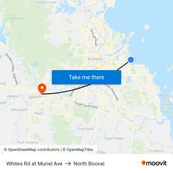 Whites Rd at Muriel Ave to North Booval map