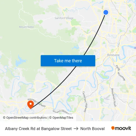 Albany Creek Rd at Bangalow Street to North Booval map