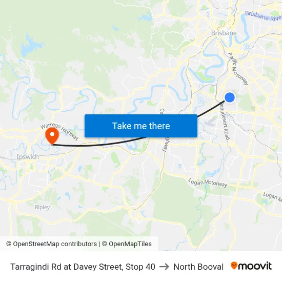 Tarragindi Rd at Davey Street, Stop 40 to North Booval map