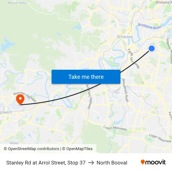 Stanley Rd at Arrol Street, Stop 37 to North Booval map
