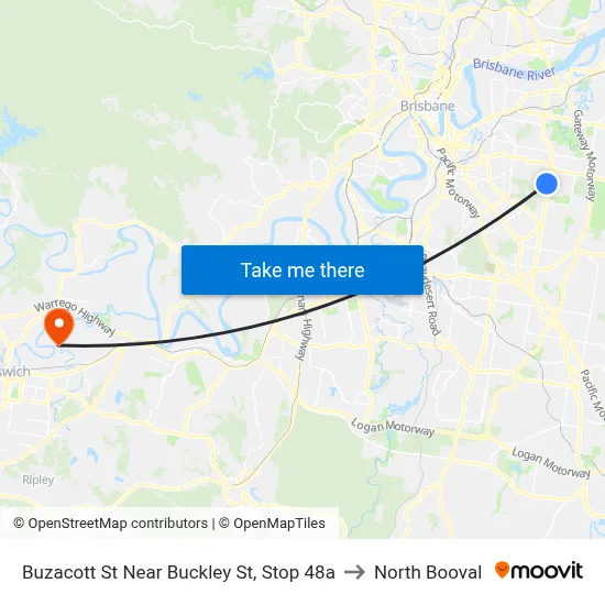 Buzacott St Near Buckley St, Stop 48a to North Booval map