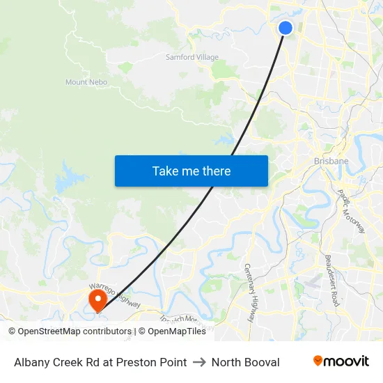 Albany Creek Rd at Preston Point to North Booval map