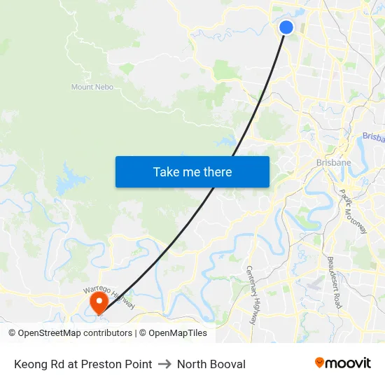 Keong Rd at Preston Point to North Booval map