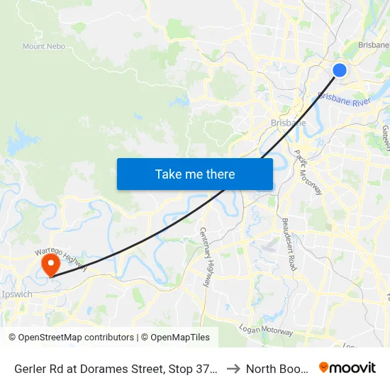 Gerler Rd at Dorames Street, Stop 37/36 to North Booval map