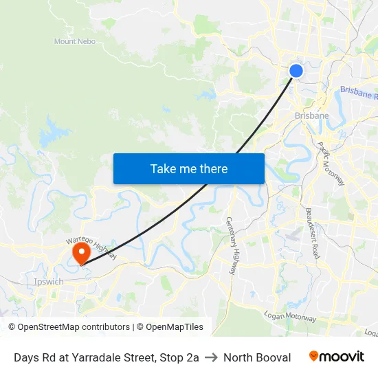 Days Rd at Yarradale Street, Stop 2a to North Booval map