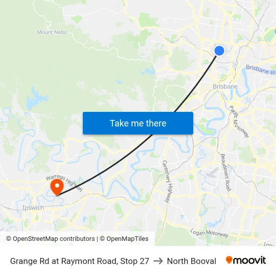 Grange Rd at Raymont Road, Stop 27 to North Booval map
