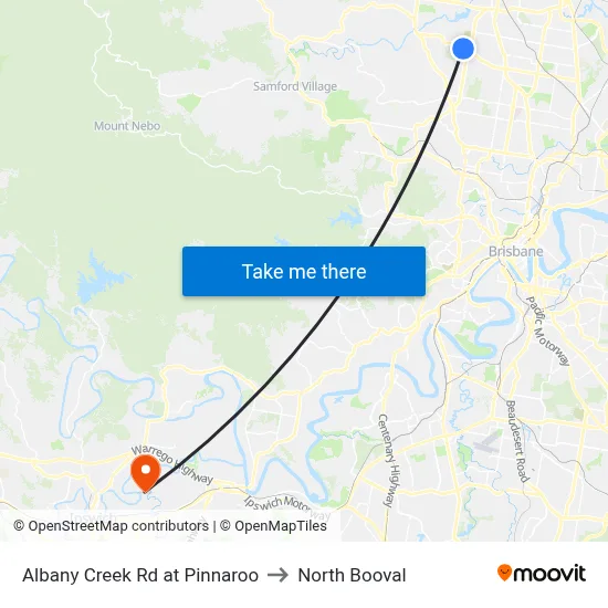 Albany Creek Rd at Pinnaroo to North Booval map