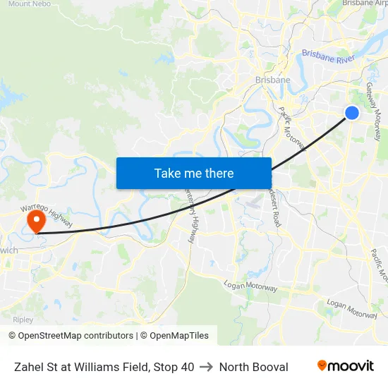 Zahel St at Williams Field, Stop 40 to North Booval map