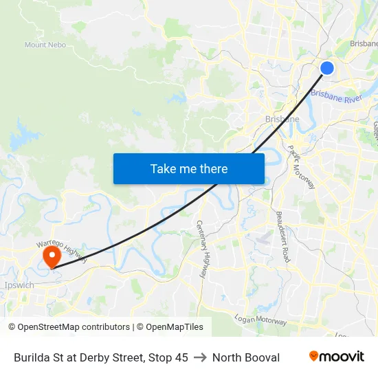Burilda St at Derby Street, Stop 45 to North Booval map