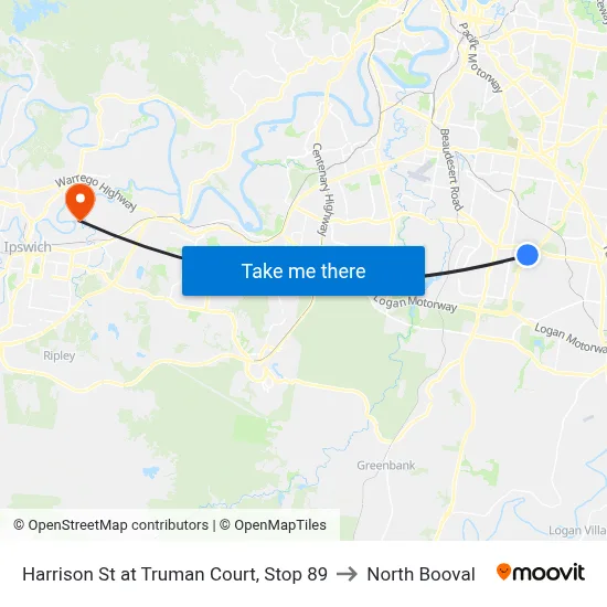Harrison St at Truman Court, Stop 89 to North Booval map
