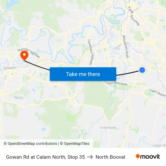 Gowan Rd at Calam North, Stop 35 to North Booval map
