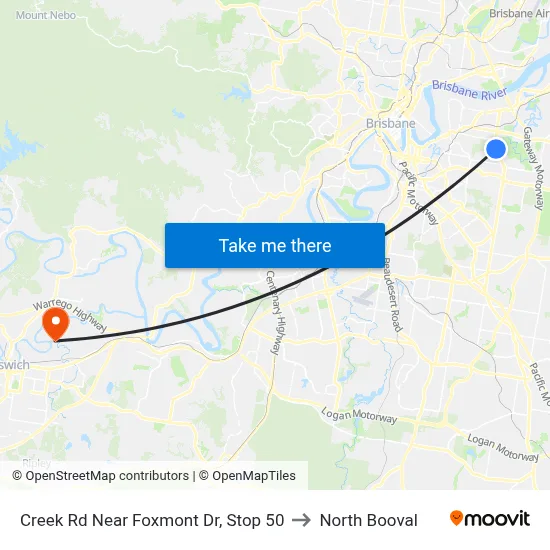 Creek Rd Near Foxmont Dr, Stop 50 to North Booval map