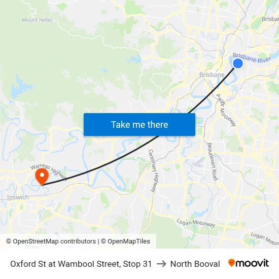 Oxford St at Wambool Street, Stop 31 to North Booval map