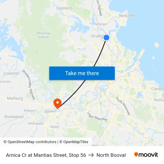 Arnica Cr at Mantias Street, Stop 56 to North Booval map
