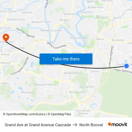Grand Ave at Grand Avenue Cascade to North Booval map