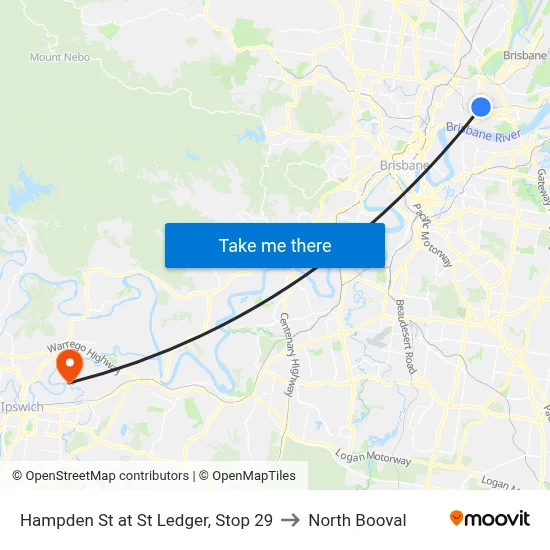 Hampden St at St Ledger, Stop 29 to North Booval map