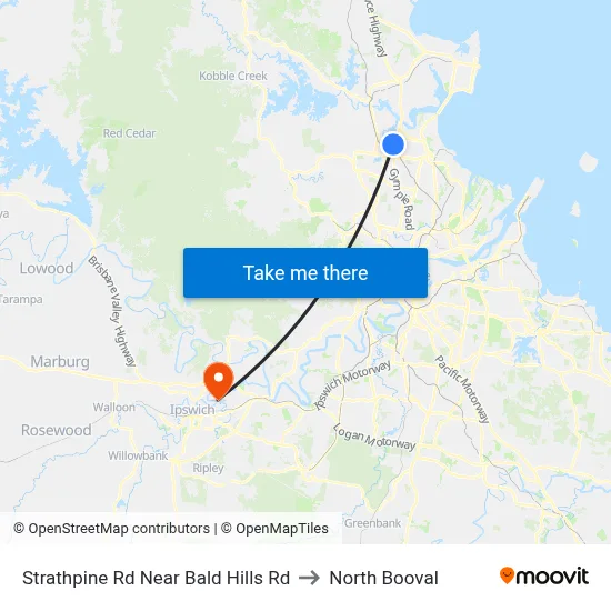 Strathpine Rd Near Bald Hills Rd to North Booval map