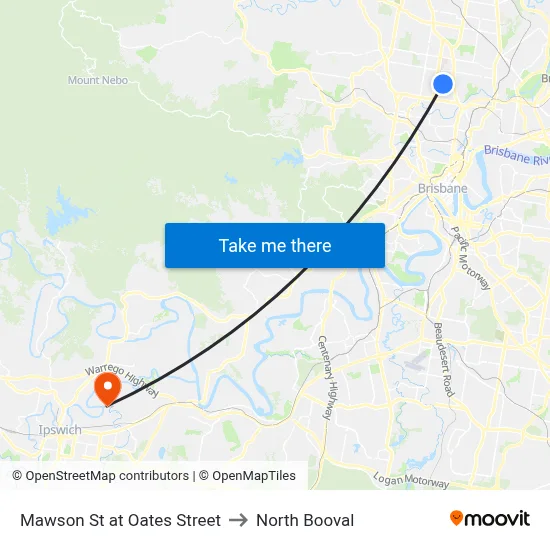Mawson St at Oates Street to North Booval map