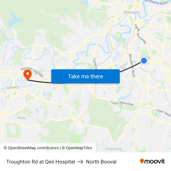 Troughton Rd at Qeii Hospital to North Booval map