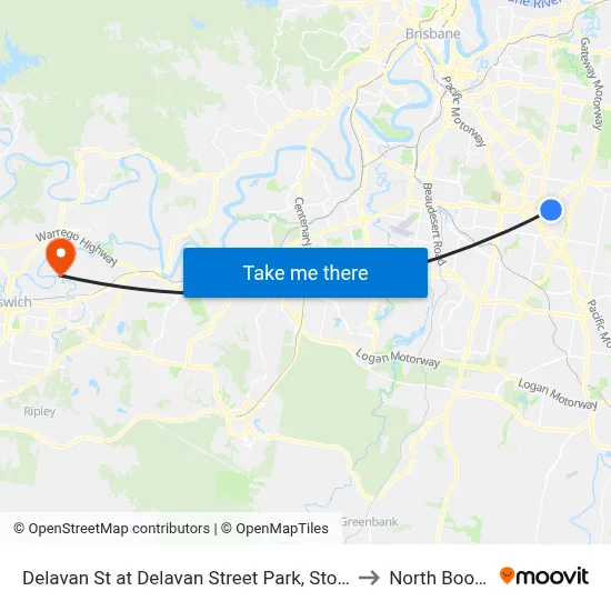 Delavan St at Delavan Street Park, Stop 85 to North Booval map