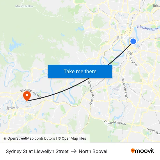 Sydney St at Llewellyn Street to North Booval map