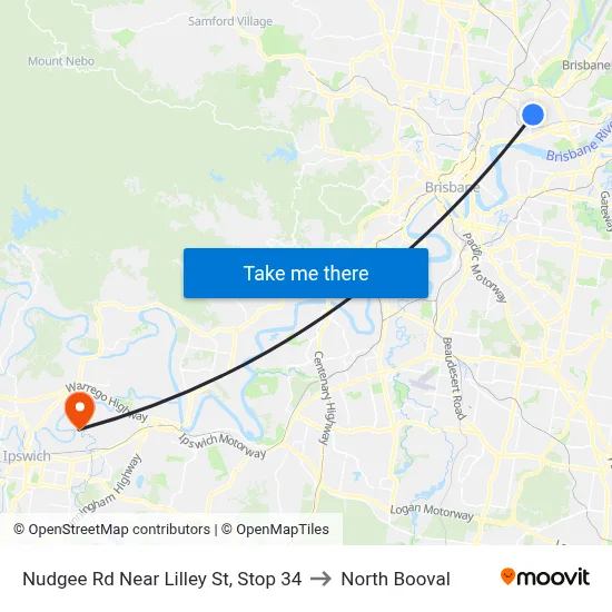 Nudgee Rd Near Lilley St, Stop 34 to North Booval map