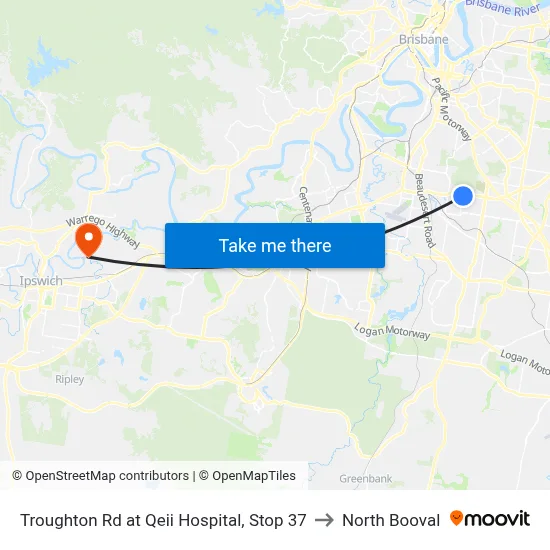 Troughton Rd at Qeii Hospital, Stop 37 to North Booval map