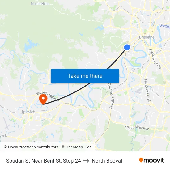 Soudan St Near Bent St, Stop 24 to North Booval map