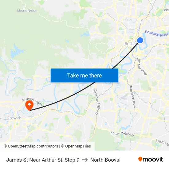James St Near Arthur St, Stop 9 to North Booval map