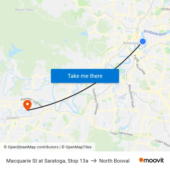 Macquarie St at Saratoga, Stop 13a to North Booval map