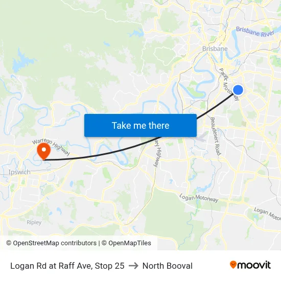 Logan Rd at Raff Ave, Stop 25 to North Booval map