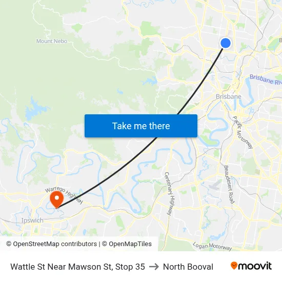 Wattle St Near Mawson St, Stop 35 to North Booval map