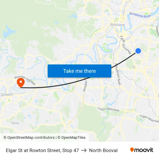 Elgar St at Rowton Street, Stop 47 to North Booval map