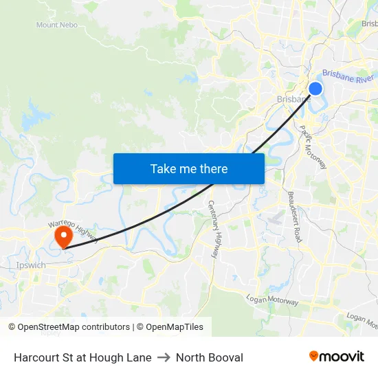 Harcourt St at Hough Lane to North Booval map