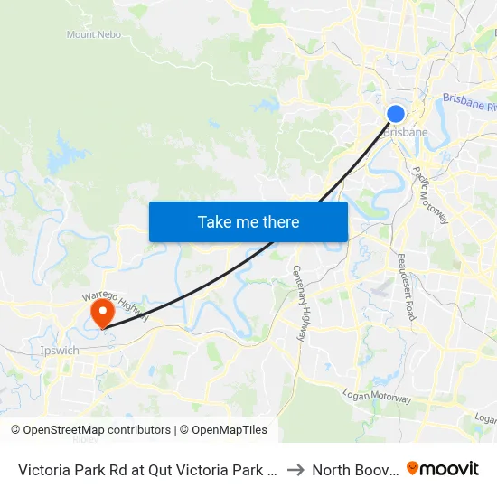 Victoria Park Rd at Qut Victoria Park Rd to North Booval map