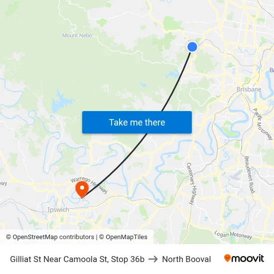 Gilliat St Near Camoola St, Stop 36b to North Booval map