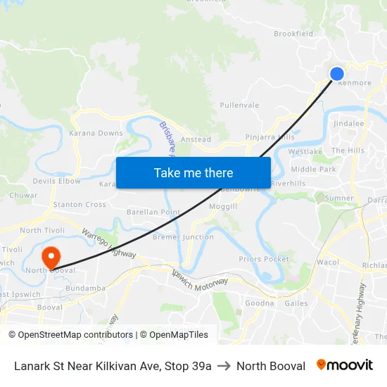 Lanark St Near Kilkivan Ave, Stop 39a to North Booval map