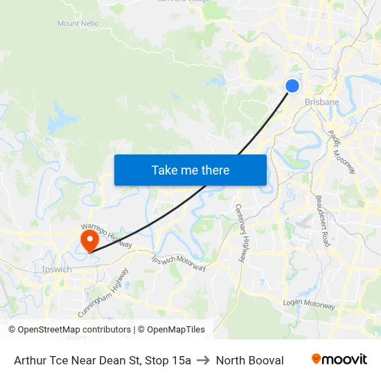Arthur Tce Near Dean St, Stop 15a to North Booval map
