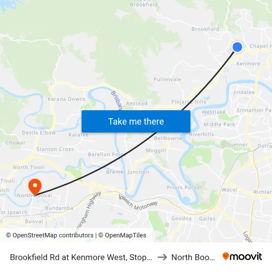 Brookfield Rd at Kenmore West, Stop 37 to North Booval map