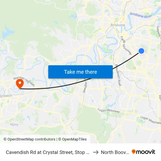 Cavendish Rd at Crystal Street, Stop 50 to North Booval map