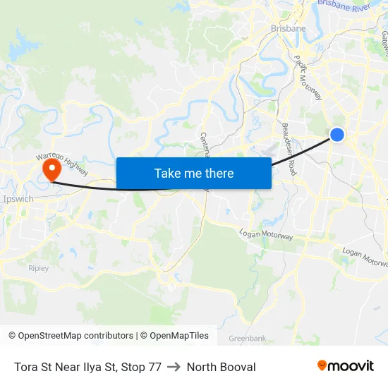 Tora St Near Ilya St, Stop 77 to North Booval map