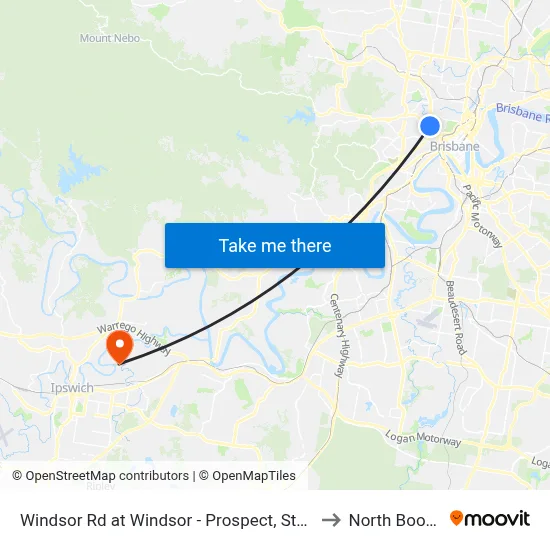 Windsor Rd at Windsor - Prospect, Stop 9 to North Booval map