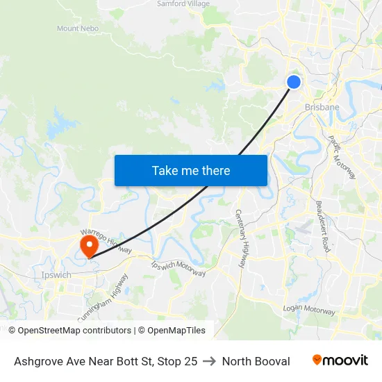 Ashgrove Ave Near Bott St, Stop 25 to North Booval map