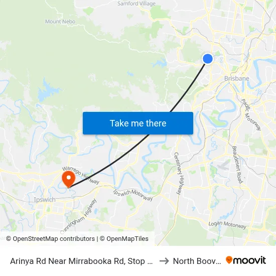 Arinya Rd Near Mirrabooka Rd, Stop 39 to North Booval map